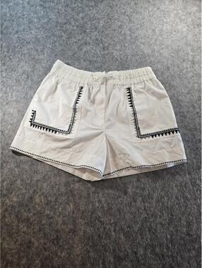 M.M.LaFleur White Adina Poplin Embroidered Shorts Sz 8 NWOT
